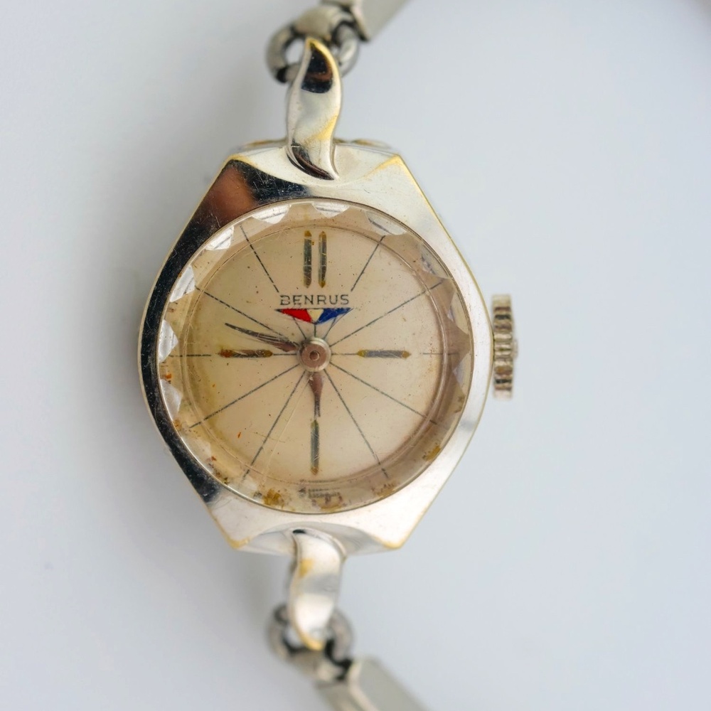 Vintage Benrus Ladies Watch – Retro Atomic Dial – Silver-Tone Expansion Band